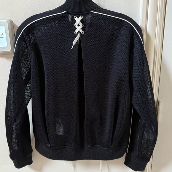 Comme Ca Ism Contemporary Mesh Mixed Media Details Bomber Jacket in Black M - Picture 4 of 14